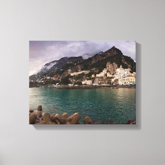 Malerische Amalfiküste, Italien Stadt am Meer Leinwanddruck (Vorderseite)