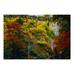 Malerische Aussicht auf Fall Hagoromo Falls Hokkai Poster