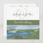 Malerische bemalte Hochzeitsfeier Einladung (Vorne/Hinten)