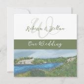 Malerische bemalte Hochzeitsfeier Einladung (Vorderseite)