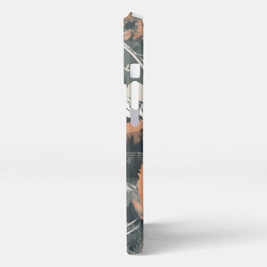 Malerische Berglandschaft vor See in Aquarell iPhone Hülle (Linke Seite)