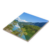 Malerische Bergspiegelung am See Fliese (Seite)