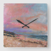 Malerische Bilder am Strand Quadratische Wanduhr (Vorderseite)