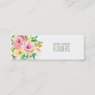 Malerische Blume Florist Skinny Business Cards Mini Visitenkarte