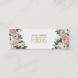 Malerische Blume Florist Skinny Business Cards Mini Visitenkarte