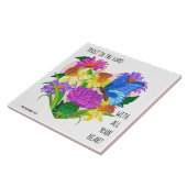 Malerische Blume im Herzen, Verse aus den Sprichwö Fliese (Seite)