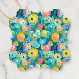 Malerische Blume Kunst Farben Sommer Blumenspass Geschenkanhänger