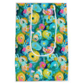 Malerische Blume Kunst Farben Sommer Blumenspass Mittlere Geschenktüte (Rückseite)