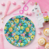 Malerische Blume Kunst Farben Sommer Blumenspass Pappteller (Party)