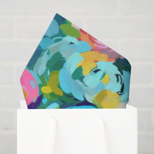 Malerische Blume Kunst Farben Sommer Blumenspass Seidenpapier (Geschenktüte)