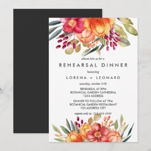 Malerische Blume Moderne PROBE Abendessen Hochzeit Einladung