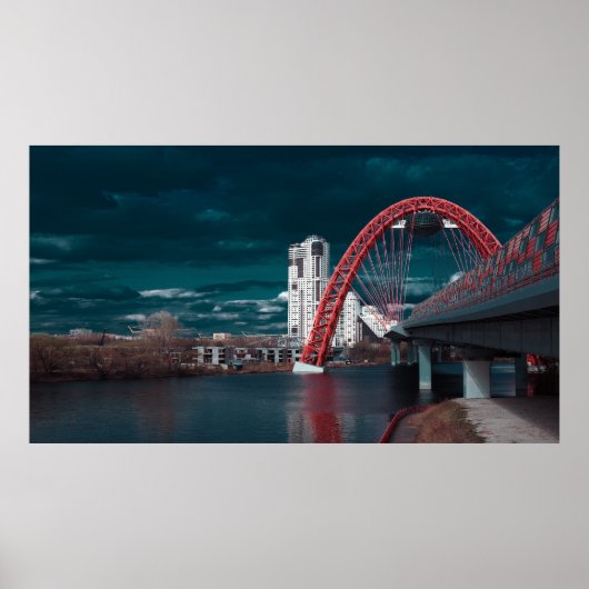 Malerische Brücke Moskau Poster (Vorne)