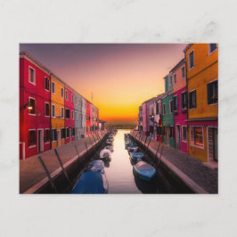 Malerische Burano Insel Sunset Venedig Italien Postkarte