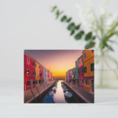 Malerische Burano Insel Sunset Venedig Italien Postkarte (Stehend Vorderseite)