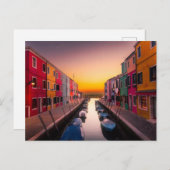 Malerische Burano Insel Sunset Venedig Italien Postkarte (Vorne/Hinten)