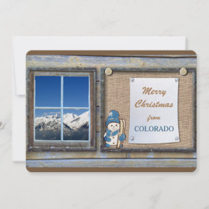 Malerische Colorado-Notiz-Foto-Vorlage Weihnachtsk Feiertagskarte