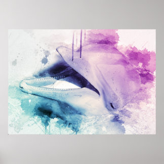 Malerische Delphin-Kunst Poster