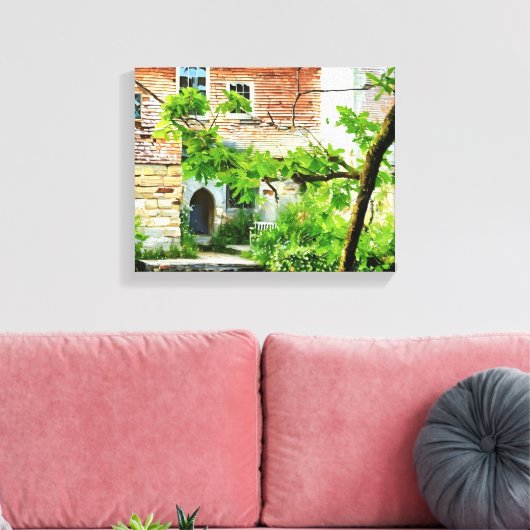 Malerische englische Hütte am Wasser Leinwanddruck (Insitu (Wohnzimmer))