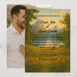 Malerische Erinnerungsfoto-Hochzeitseinladung Einladung