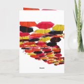 Malerische farbenfrohe Regenschirme und einzigarti Karte (Rückseite)