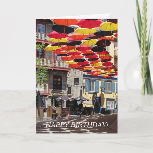 Malerische farbenfrohe Regenschirme und einzigarti Karte (Vorderseite)