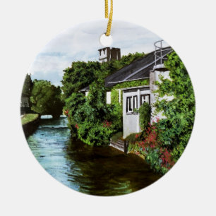 Malerische Galway City Irland Kanalansicht Keramik Ornament