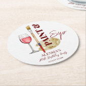 Malerische Gastgeschenke, Wein und Kunst Runder Pappuntersetzer (Angewinkelt)