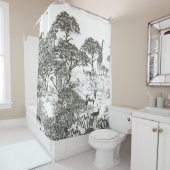 Malerische handgezeichnete Safari Panoramaaussicht Duschvorhang (Beispiel)