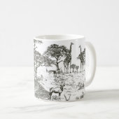 Malerische handgezeichnete Safari Panoramaaussicht Kaffeetasse (VorderseiteRechts)