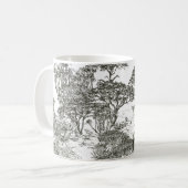 Malerische handgezeichnete Safari Panoramaaussicht Kaffeetasse (Vorderseite Links)