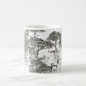 Malerische handgezeichnete Safari Panoramaaussicht Kaffeetasse (Mittel)