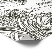 Malerische handgezeichnete Safari Panoramaaussicht Poster (Ecke)