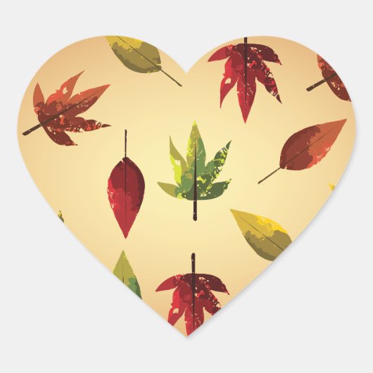 Malerische Herbstblätter Herz-Aufkleber (Vorderseite)