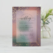 Malerische Hochzeitseinladung (Gold) Einladung (Stehend Vorderseite)