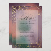 Malerische Hochzeitseinladung (Gold) Einladung (Vorne/Hinten)