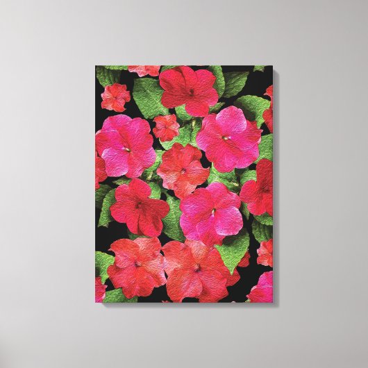 Malerische Impatienten Blume Canvas Print Leinwanddruck (Vorderseite)