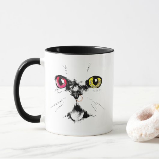 Malerische Katzenaugen Künstlerisch Tasse (Mit Donut)