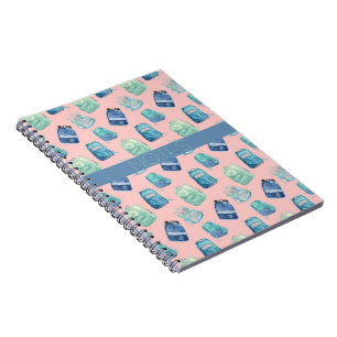 MALERISCHE KLASSE BLAUE AQUA PINK JARS NOTEBOOK NOTIZBLOCK