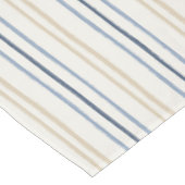 Malerische Küstenblaue- und Sand-Pinstripemuster Tischdecke (Schrägansicht)