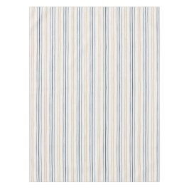 Malerische Küstenblaue- und Sand-Pinstripemuster Tischdecke