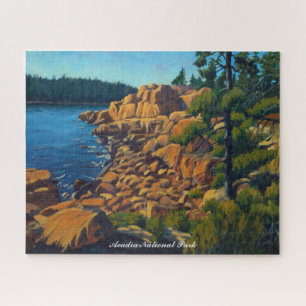 Malerische Küstenlandschaft in Acadia Blau Grün Si Puzzle