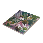 Malerische Lady Butterfly Coneflowers Wasserfarben Fliese (Seite)