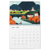 Malerische ländliche Landschaft Kalender (Mär 2027)