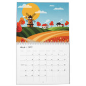 Malerische ländliche Landschaft Kalender (Mär 2027)