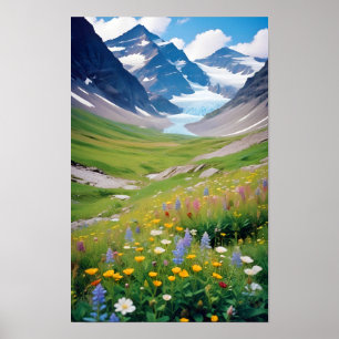 Malerische Landschaft Berge Tal Natur Ruhe Poster