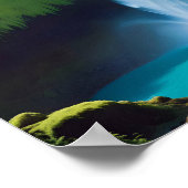 Malerische Landschaft Berge Wasserfall Natur Poster (Ecke)