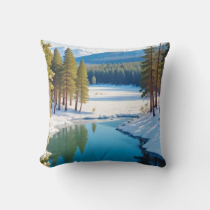 Malerische Landschaft Berge Winter Natur Ruhe Kissen