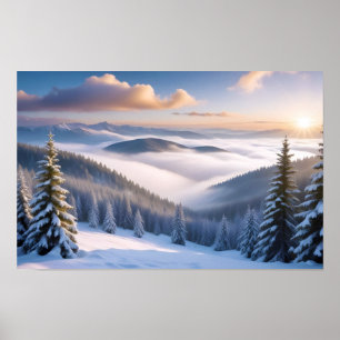 Malerische Landschaft Berge Winter Natur Ruhe Poster