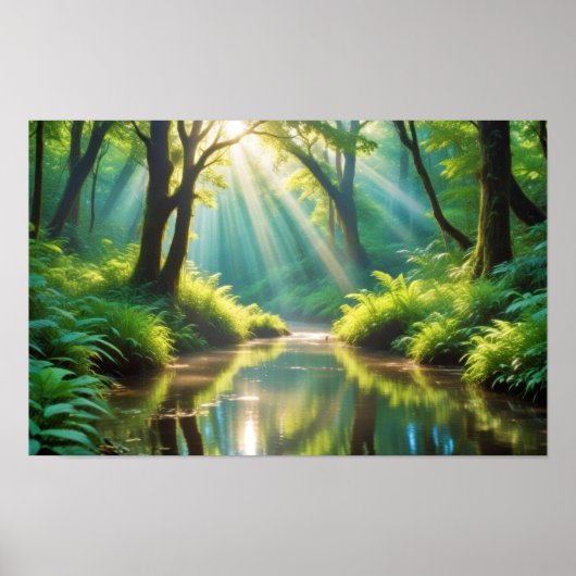 Malerische Landschaft Panoramafluss Natur Ruhe Poster (Vorne)