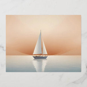 Malerische Landschaft Segeln Sonnenuntergang Hinte Folien Feiertagspostkarte